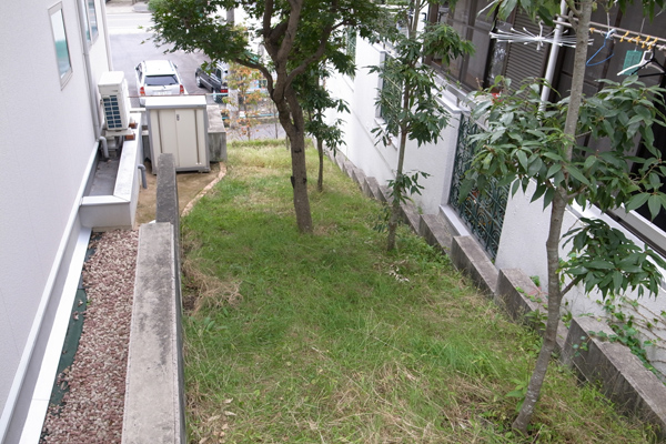 枕木階段バック前