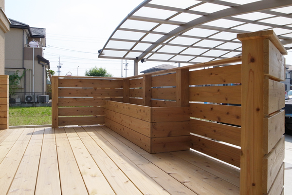 ウッドデッキ植栽前