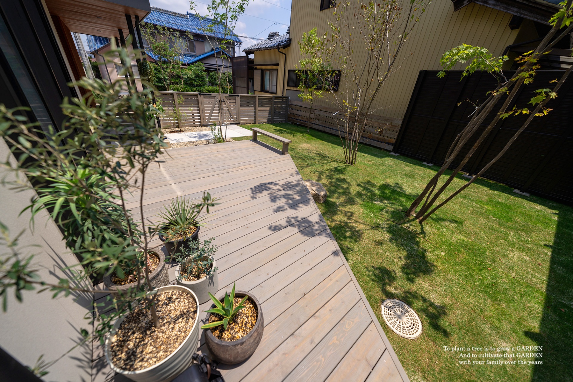 ドックランのウッドデッキ